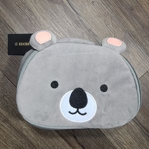 Grey  Suede Forever 21 Make Up Bag